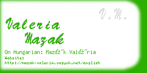 valeria mazak business card